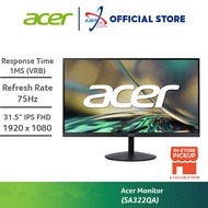 ACER SA322QA / SA322Q A 31.5" FHD MONITOR ( 31.5" IPS FHD / 1MS / 75HZ / AMD FREESYNC / VGA + HD MI)