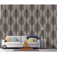 wallsticker  /  wallpaper   / sticker dinding motif batik abu gelap