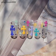 pingchuan888 1 Sheet Colorful Cross Nail Art Sticker 5D Embossed Cross Macarons Nail DIY Decoration 