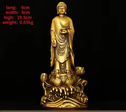 Buddha Copper Western Three Saints Amitabha Bodhisattva Guanyin Home Pray for Blessings Statue