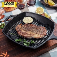 American Lodge Lodge Healthy Uncoated Steak Frying Pan Cast Iron Non-Stick Pan Horizontal Grain Fryi
