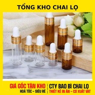 [COMBO of 10 PCS] Serum Bottles Thin Essential Oil Bottles 1ml 2ml 3ml 5ml | Mini Cosmetic Bottle, E