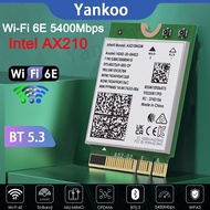 WiFi 6E Intel AX210 Bluetooth 5.3 5400Mbps 2.4GHz/5GHz/6GHz Network Adapter Wireless Card Ultra-Low 