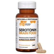 NATURAL STACKS Serotonin Brain Food w/L-Tryptophan & Rhodiola Rosea - Mood Support Supplement - Prom