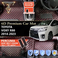 TOYOTA VOXY ( 2014 - 2023 ) R80 6D PU Leather Car Carpet VIP Car Mat Floor Mat Alas Kaki Karpet Kere