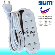 SUM 2 Pin plug trailing switch extension socket / 4 way 5 way 6 way 2 meter wire
