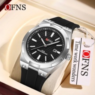 OFNS 8040 New Fashion Men's Quartz Watch Simple Calendar Luminous Waterproof Sports Causal Watches f