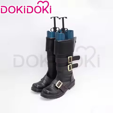 9S Cosplay Shoes Game Cosplay DokiDoki Cosplay Men Black Long Boots Shoes 9S Christams Cosplay