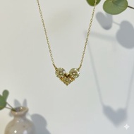 預購 【現貨1條】 天然鑽石 愛心 18K 金項鍊 鎖骨鍊 日本製