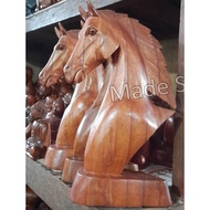 Horse head wooden statue, handmade Balinese decoration crafts Horse Statue