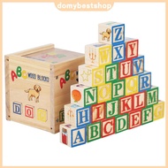 ABC Wooden Building Blocks 27 Pcs Educational Learning  ABC Learning Baby Blocks for Toddlers 1-3 fo