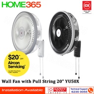 KDK Wall Fan with Pull String 20" YU50X - WH/BK