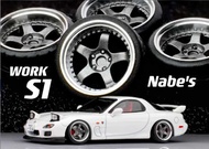 1/64 Chika Nabes Wheels 8.5mm/8.9mm/9.7mm Tires SSR TF1/BBS RZD/Nismo LMGT4/Work S1 3P for 1:64 Car Model HW/ Tomy /Mini