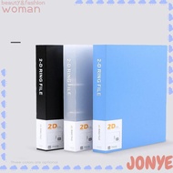 JONY Binder File Folder, Plastic D-shaped Transparent Folder, 2 Holes Office Document Lever Arch Fil