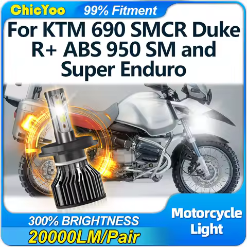 Motorcycle Headlights 20000LM H4 Hi/Low Beam LED Headlamp Bulb 12V 6000K For KTM 690 SMCR Duke R+ AB