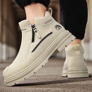 High-Top Martin Boots Tooling Motorcycle Shoes Zipper Casual Shoes Trendy Shoes Outdoor British Styl