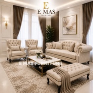 SOFA （MUSA DIAMOND 660B） 3Seater+2Seater+1Seater+Stool （SOFA OFFER MURAH）Modern Sofa Set  Living Roo