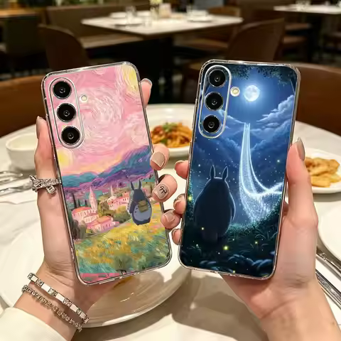 Cute M-My N-Neighbor Totoro Clear Phone Case for Samsung A71, A70, A52, A51, A40, A30, A20