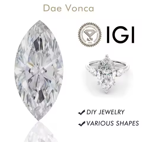 1.0-6.0ct Marquise Cut Lab Grown Diamond VS/VVS Clarity IGI Certificate CVD/HPHT Lab Loose Diamonds 