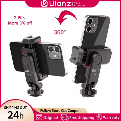 Ulanzi ST-06S Vertical Shooting Phone Mount Holder for DSLR Camera Monitor Mount Tripod Mount Clamp 