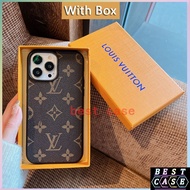 Lv Leather Casing iPhone 16 Pro Max Casing iPhone 15 Full Coverage Soft Casing iPhone 11 Case Compat