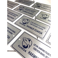 Aluminium plate with color paint (etching)/Custom Etched Metal Nameplates, Labels and Tags/Terukir