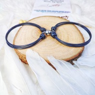 2Pcs Couple Magnetic Bracelets Without Letters | MAGNETIC Couple BRACELET | 2mm Korean Rope BLACK|Ch