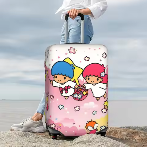 Little Twin Stars Anime Travel Luggage Cover Elastic Kawaii Cartoon Suitcase Cover Protector Fit 18-