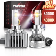 TUFFOO 1 Pair D1S D2S D2R D3S D4S D4R D8S LED Headlight Bulb Canbus 6000K White 4300K Yellow Warm Wh