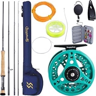 Sougayilang Fly Fishing Rod and Reel, 5/6 Weight 9ft Fly Rod, 4-Piece Graphite Rod, Die Cast Aluminum Reel, Carrying Case, Fly Box &amp; Fishing Flies Fly Fishing Combo Starter Kit