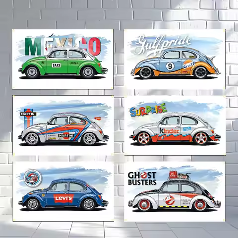 V-VW Bug Beetle Classic Car Flag Polyester Printed Banner For Home Decoration