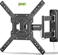 monTEK Full Motion TV Wall Mount for 23β65 Inch Flat & Curved TVs and Monitors, Swivel & Tilt Articu