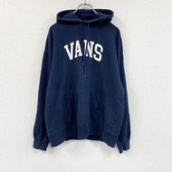 VANS 衛衣連帽衫/連帽衫，海軍藍，L 碼，古著。