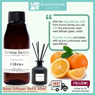 Aroma Sense Citrus Scent Reed Diffuser Refill (60ml) Fresh & Long Lasting Fragrance, Aromatherapy Es