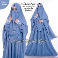 gamis HABIBAH SYARI (DAPAT GAMIS + HIJAB + CADAR) Bahan Mosscrepe Baju Muslim Wanita Syari Set Khimar Gamis Cadar Terbaru 2020 Modern Muslim Terbaru