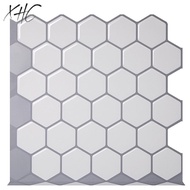[Ready stock] ❥XHC❥ Clever Mosaics Hexagon Vinyl Sticker Self Adhesive Wallpaper 3D Peel and Stick Wall Tiles for Backsp