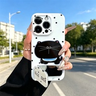 Aesthetic Polka Dot Cat Print Phone Case For Redmi 14C 13C 13 12C 12 10C 10 9A 9C 10A 9T A1 A3 A5 K4