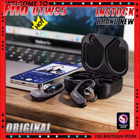 NEW FiiO UTWS5 2025 True Wireless Bluetooth Earbuds Hook & Headphone Amp For IEMs, Hi-Res 96kHz/24bi