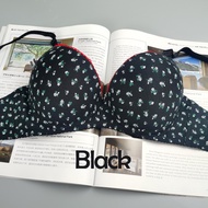 Wired Cotton Thick Sponge Bra Flower Print Plus Size Bra #40-46 C/D BRA DIANA Full Cup Bra Women Gat