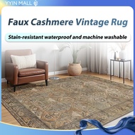 YYIN Thickened Faux Cashmere Rug Retro Ethnic Style Living Room & Bedroom Rug Sofa, Coffee Table Bed