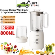 【SG Local】800ML Personal Blender With Grinder Portable Juicer 2 Cup Baby Food Blender Machine Fruit Ice Electric Mincer
