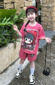 BỘ ĐỒ IN HÌNH CÔ GÁI CHO BÉ GÁI SIZE 14KG ĐẾN 43 KG