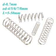 SUS304 stainless steel d0.7mm compression spring OD4/5/6/7/8mm length 5mm-50mm