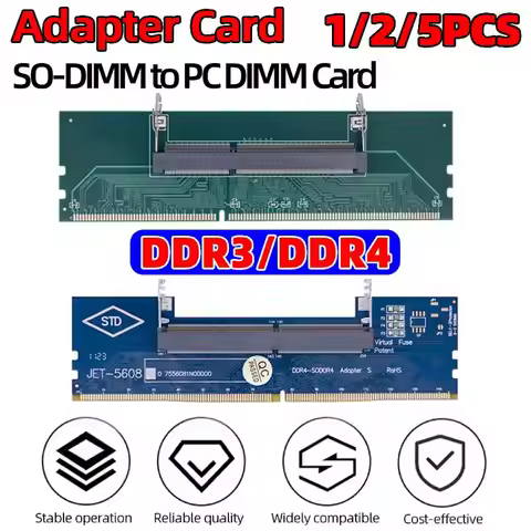1-5pcs Laptop To Desktop Memory Adapter Card DDR3 DDR4 SO-DIMM To PC DIMM Card Connector Card Memory