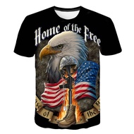 Warehouse with 2022 Men 3D Soarring Eagle Type T. Shirt O short -sleeved neck, comedy animal, printe