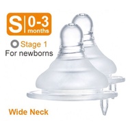 SIMBA Wide Neck Round Hole 2pcs - S Size/ Simba Bottle Teat/ Nipple Botol Simba