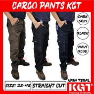 CARGO PANTS KGT SELUAR CARGO KAIN TEBAL KERJA STRAIGHT CUT 6 POCKETS SELUAR KERJA 6 POKET TAHAN LASA