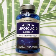 กรดอัลฟาไลโปอิก + ไบโอติน Alpha Lipoic Acid plus Biotin Optimizer 300 or 600mg (PipingRock®) ALA + ไ