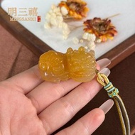 黃龍玉福袋吊墜 黃玉貔貅財神掛件 葫蘆項鏈 景區