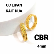 Wing Sing 4mm Cincin Lipan Kait Dua Cincin Belah Rotan Tulen Emas 916 916 Gold Coco Kait Pasir CBR R